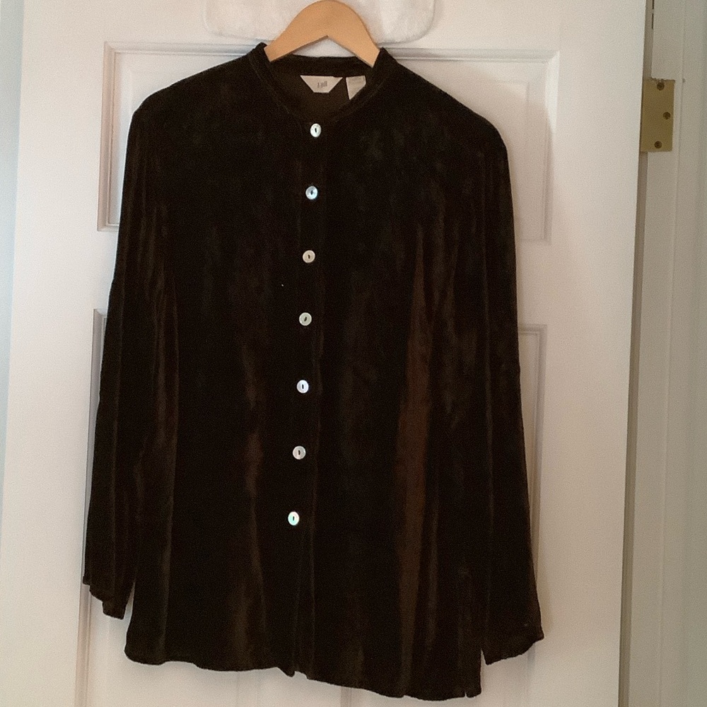 J. Jill brown Velvet Top with Buttons